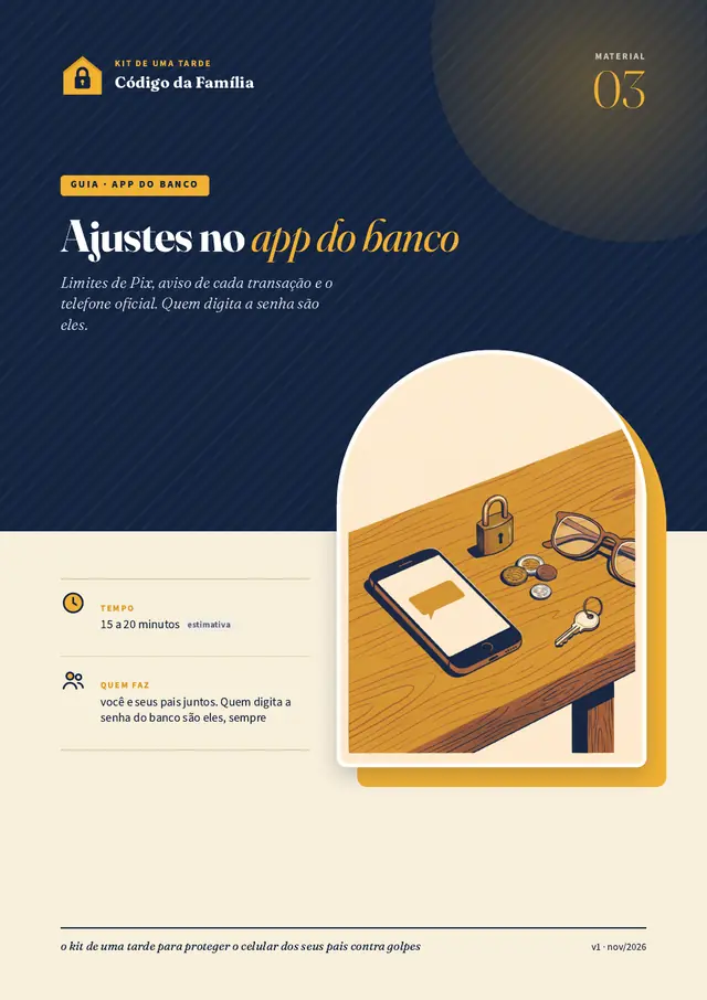 Página do kit: Ajustes no app do banco